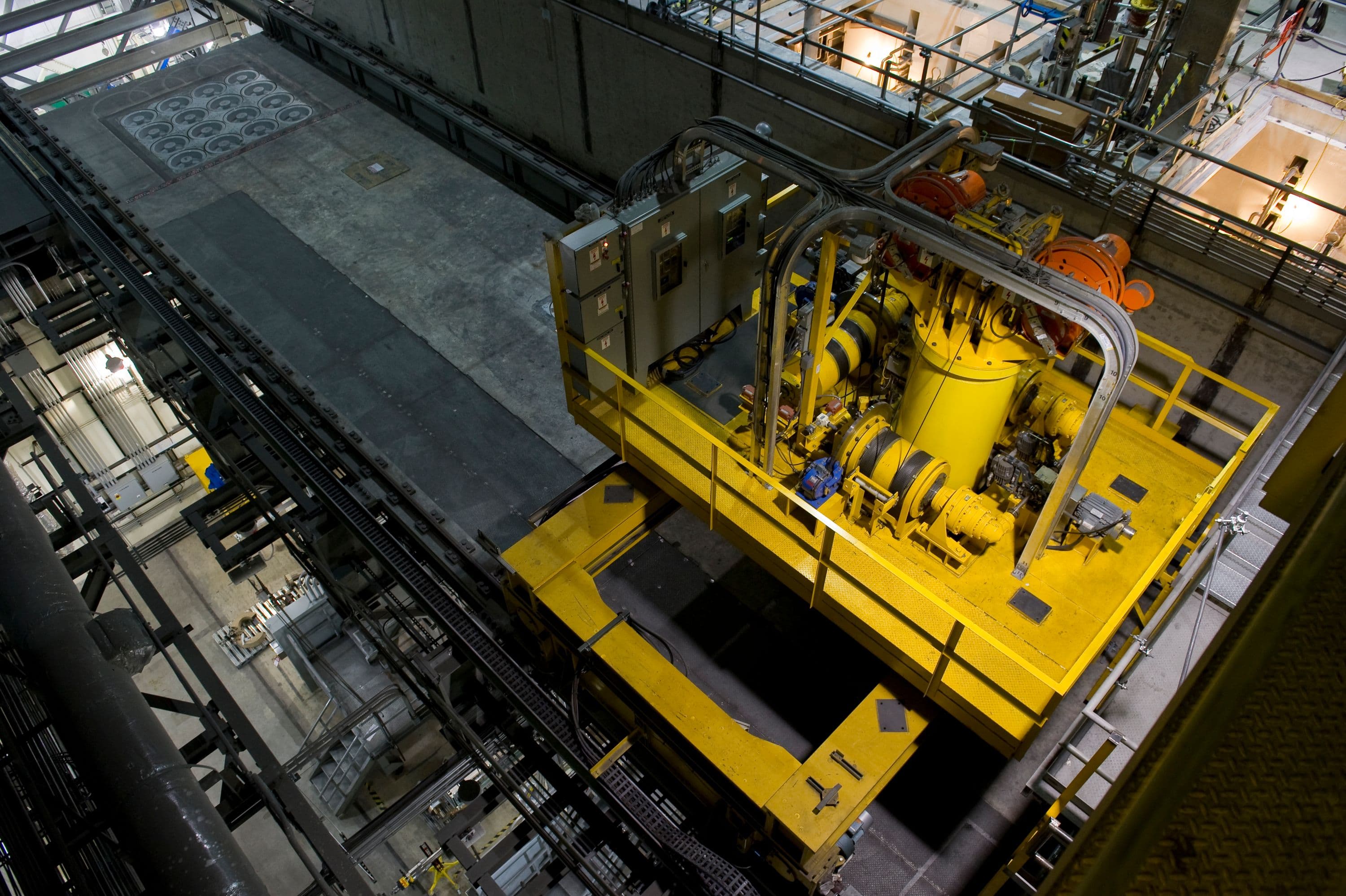 The crane used to move cannisters at the Integrated Waste Treatment Unit at DOE's Idaho Site