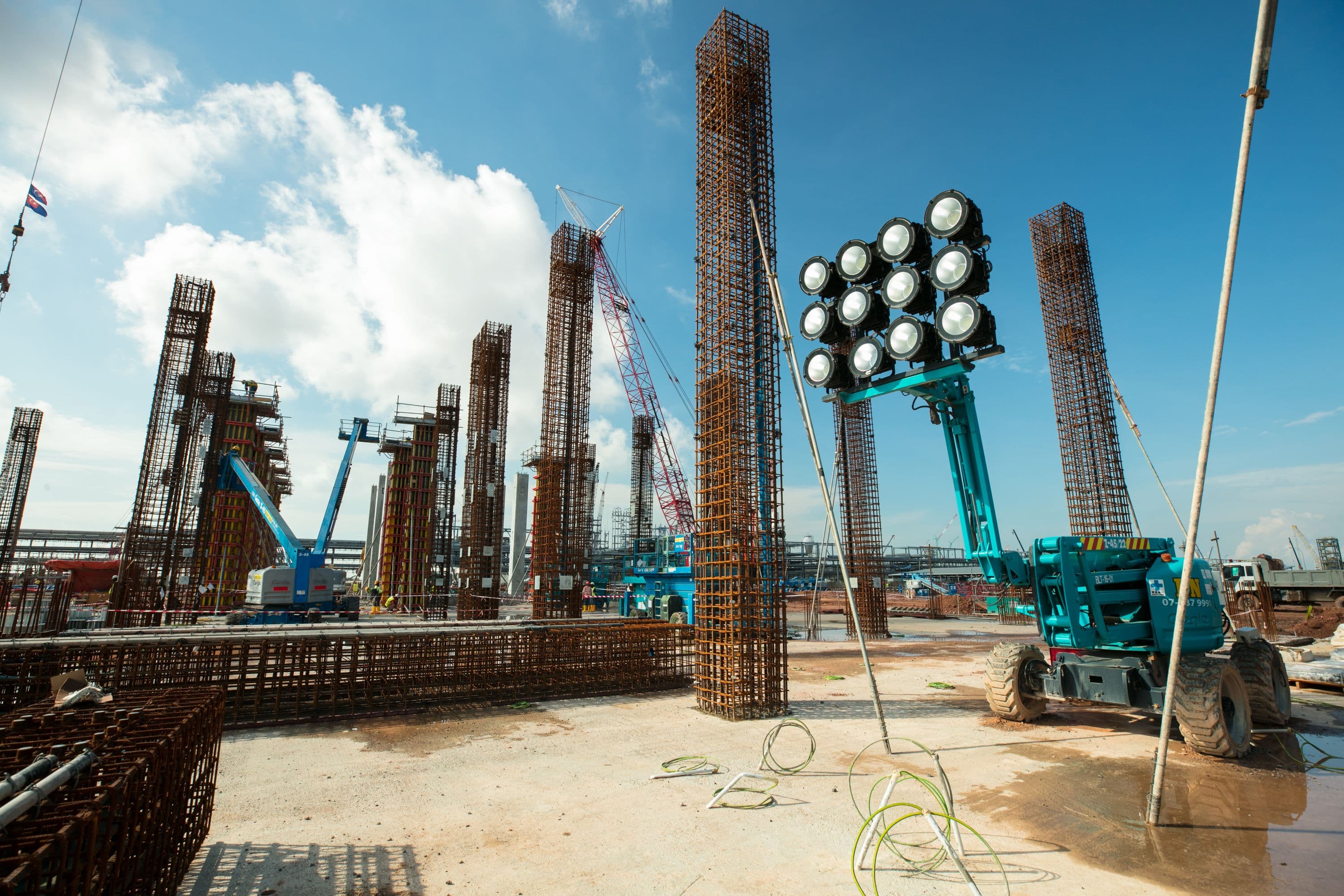 Reinforcing steel for columns at RAPID Project site